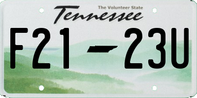 TN license plate F2123U