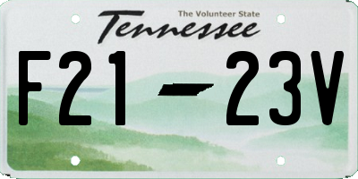 TN license plate F2123V