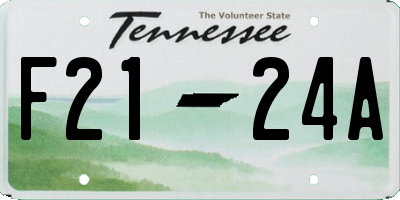 TN license plate F2124A