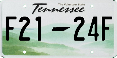 TN license plate F2124F