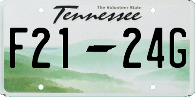 TN license plate F2124G