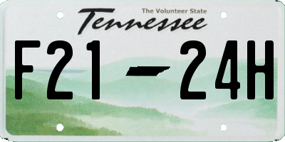 TN license plate F2124H