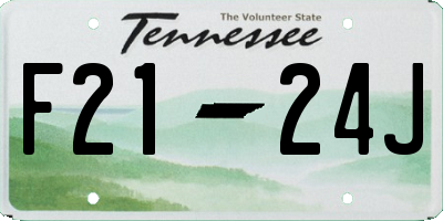 TN license plate F2124J