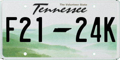 TN license plate F2124K