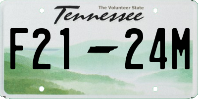 TN license plate F2124M
