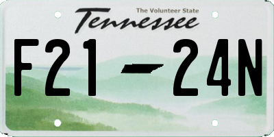 TN license plate F2124N