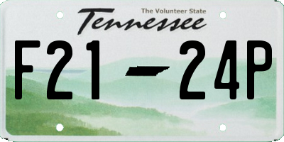 TN license plate F2124P
