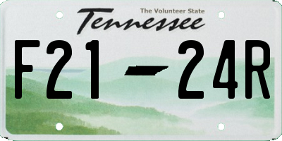 TN license plate F2124R