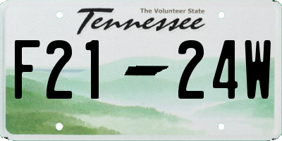 TN license plate F2124W