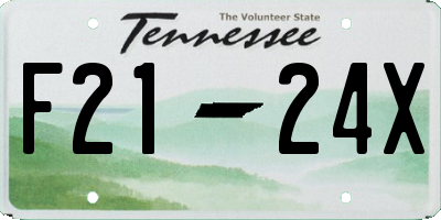 TN license plate F2124X