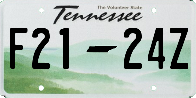 TN license plate F2124Z