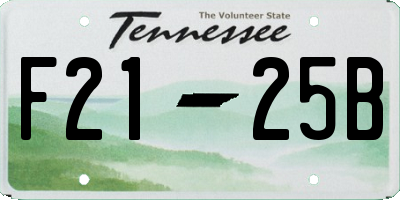 TN license plate F2125B