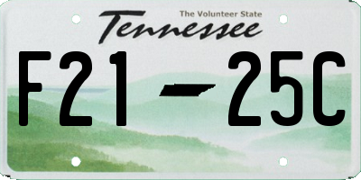 TN license plate F2125C