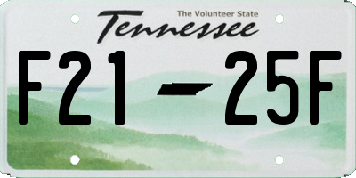 TN license plate F2125F