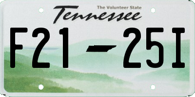 TN license plate F2125I