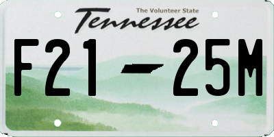 TN license plate F2125M
