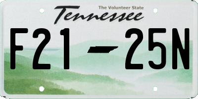TN license plate F2125N