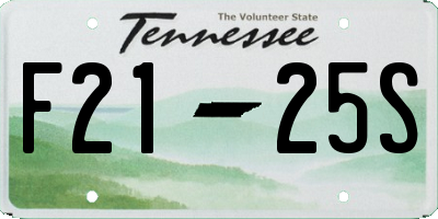 TN license plate F2125S