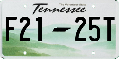 TN license plate F2125T