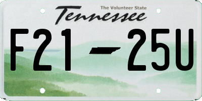 TN license plate F2125U