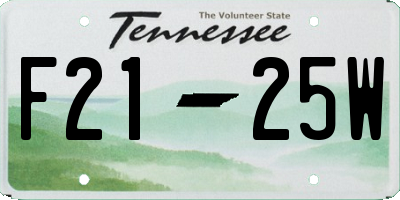 TN license plate F2125W