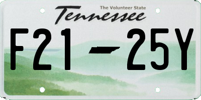 TN license plate F2125Y