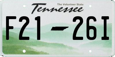 TN license plate F2126I