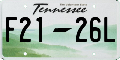 TN license plate F2126L