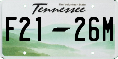 TN license plate F2126M