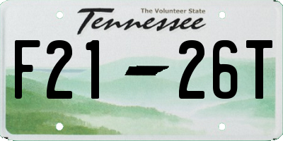 TN license plate F2126T