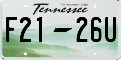 TN license plate F2126U