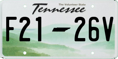 TN license plate F2126V