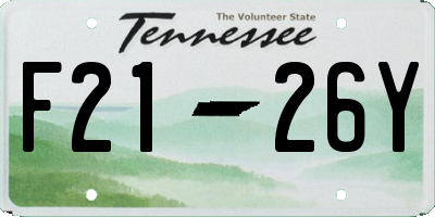 TN license plate F2126Y