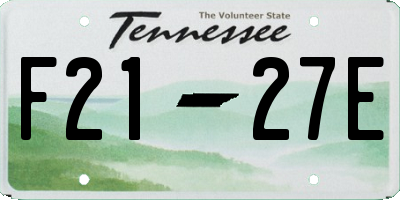 TN license plate F2127E