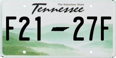 TN license plate F2127F