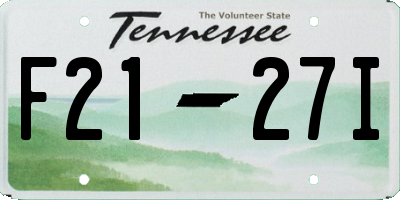 TN license plate F2127I