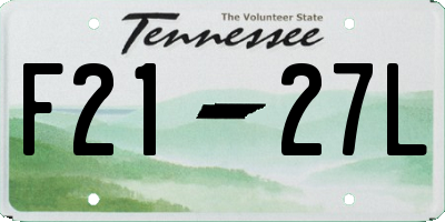 TN license plate F2127L