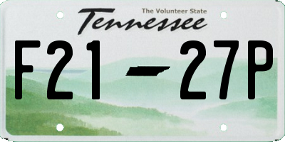 TN license plate F2127P