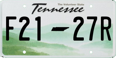 TN license plate F2127R