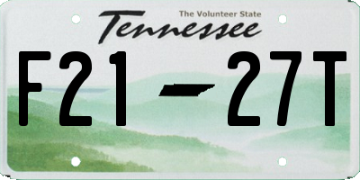 TN license plate F2127T