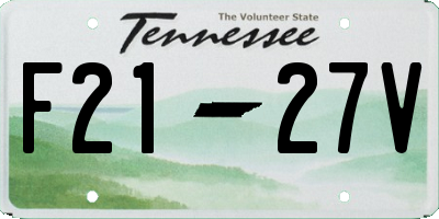 TN license plate F2127V