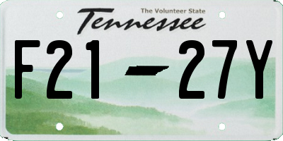 TN license plate F2127Y