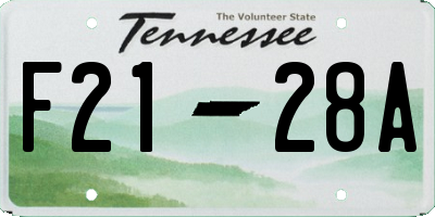 TN license plate F2128A