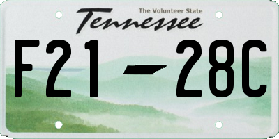 TN license plate F2128C