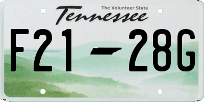 TN license plate F2128G