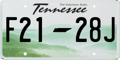 TN license plate F2128J