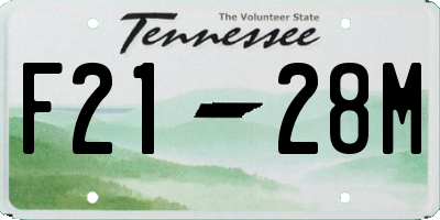 TN license plate F2128M