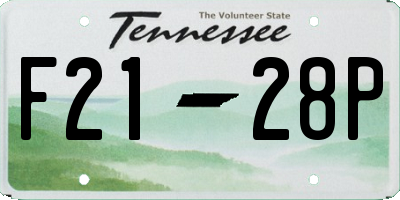 TN license plate F2128P