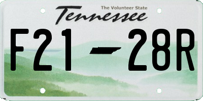 TN license plate F2128R