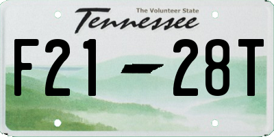 TN license plate F2128T